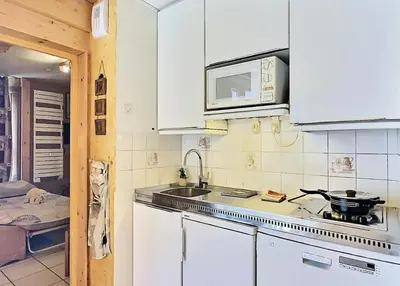 Cuisine ou kitchenette dans l'établissement Résidence Les Trolles - JOLI APPARTEMENT 4 PERSONNES PRES DES PISTES MAE-3604