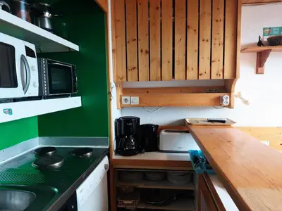 Cuisine ou kitchenette dans l'établissement Résidence Vogel - Agréable duplex 6 personnes avec une très belle vue sur la vallée dans le village de Charmettoger à Arc 1800 MAE-1693