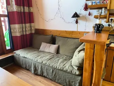 Coin salon dans l'établissement Résidence Archeboc - Appartement de charme en duplex, équipé pour 6 personnes, proche des pistes dans le village de Charmettoger à Arc 1800 MAE-1887