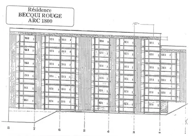 Plan de l'établissement Résidence Bequi-rouge - Appartement 2 pièces 5 personnes, proche des pistes, au cœur de la station d’Arc 1800 dans le village des Villards MAE-1920