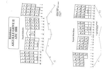 Plan de l'établissement Résidence Aiguille Grive Bat Ii - Appartement 2 pièces en duplex pour 5 personnes proche des pistes dans le village de Charmettoger à Arc 1800 MAE-2089