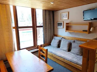 Coin salon dans l'établissement Résidence Archeboc - Appartement en duplex pour 6 personnes à Arc 1800 proche des pistes dans le village de Charmettoger MAE-2694