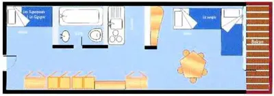 Plan de l'établissement Résidence Lauzieres - Studio 5 personnes skis aux pieds et proche des commerces dans le village du Charvet à Arc 1800 MAE-1906