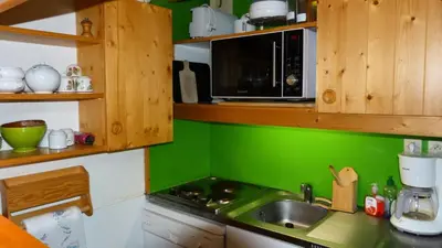 Cuisine ou kitchenette dans l'établissement Résidence Aiguille Grive Bat Iii - Appartement 2 pièces 6 personnes en duplex, skis aux pieds, dans le village de Charmettoger à Arc 1800 MAE-1895
