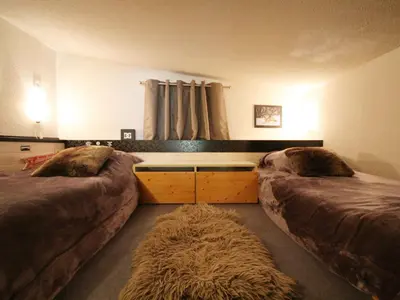 Coin salon dans l'établissement Duplex calme et agréable avec balcon aux Arcs 1800 - FR-1-346-337