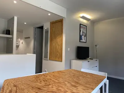 Télévision ou salle de divertissement dans l'établissement Studio cabine rénové calme avec balcon et wifi, parking inclus - FR-1-346-345