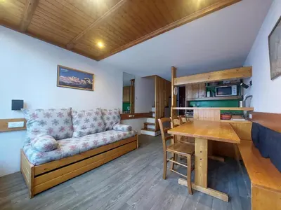 Cuisine ou kitchenette dans l'établissement Duplex ski aux pieds avec balcon, 6 pers. - FR-1-346-405