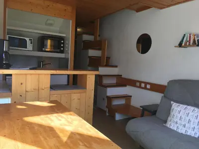 Cuisine ou kitchenette dans l'établissement Duplex Calme avec Balcon, 6 pers, Les Arcs 1800 - FR-1-346-476