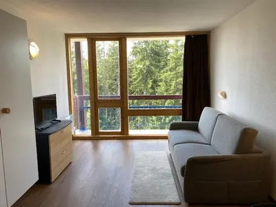 Télévision ou salle de divertissement dans l'établissement Studio en station avec balcon et Wifi - FR-1-346-474