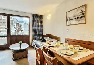 Plan de l'établissement Résidence Hameau Du Borsat - Studio 4 personnes à Tignes au pied des pistes et proche des commerces dans le quartier du Val Claret. Appartement situé au pied MAE-2106