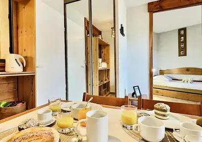 Plan de l'établissement Résidence Hameau Du Borsat - Studio 4 personnes à Tignes au pied des pistes et proche des commerces dans le quartier du Val Claret. Appartement situé au pied MAE-2106