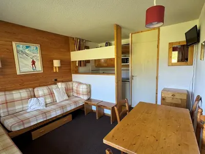 Cuisine ou kitchenette dans l'établissement Appartement fonctionnel 5 pers · Skis aux pieds · Animaux admis - FR-1-181-2299