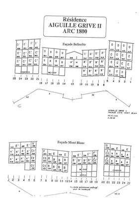 Plan de l'établissement Résidence Aiguille Grive Bat Ii - Très bel appartement de 2 pièces, rénové pour 5 personnes, proche des pistes dans le village de Charmettoger à Arc 1800 MAE-1743
