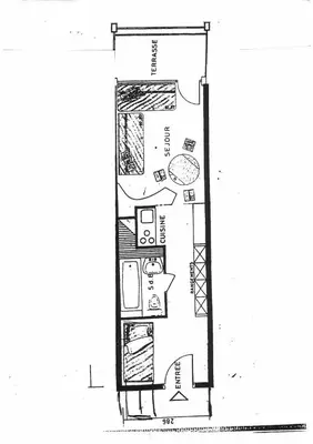 Plan de l'établissement Résidence Bel Aval - Studio pour 4 personnes à Arc 2000 proche des pistes, des commerces et de la patinoire MAE-1965