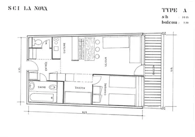 Plan de l'établissement Résidence Nova - Appartement 2 pièces 6 personnes proche des pistes, des commerces, de la garderie et de l'ESF au centre de la station d’Arc 1800 MAE-2036