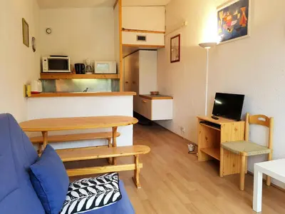 Cuisine ou kitchenette dans l'établissement Résidence Varet - Studio 5 personnes à Arc 2000 avec vue sur les pistes et la station MAE-2073