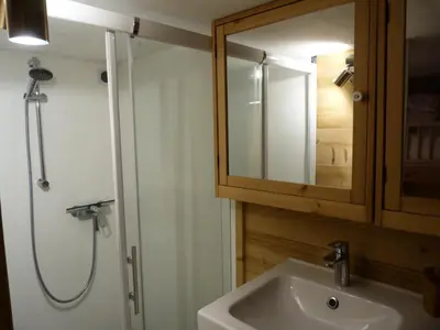 Salle de bains dans l'établissement Résidence Archeboc - Très beau duplex entièrement rénové pour 4 personnes dans le village de Charmettoger, proche des pistes MAE-2116