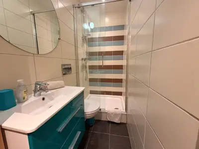 Salle de bains dans l'établissement Residence Pierra Menta