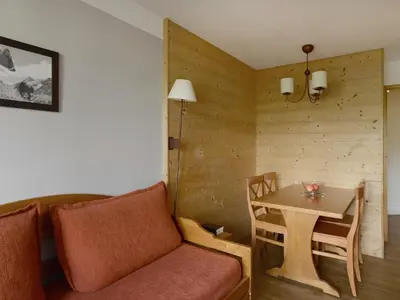 Coin salon dans l'établissement Appartement cosy, accès direct pistes, 5 pers, Belle Plagne - FR-1-181-2386