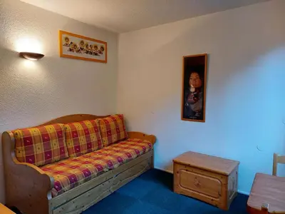 Coin salon dans l'établissement Résidence Nova - Studio pour 2 personnes, au coeur de la station d'Arc 1800 dans le village des Villards MAE-2221