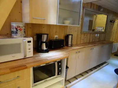 Cuisine ou kitchenette dans l'établissement Résidence Varet - Studio 5 personnes à Arc 2000 avec vue sur les pistes et la station MAE-1933