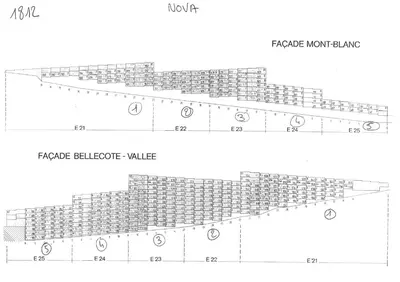 Plan de l'établissement Résidence Nova - Bel appartement 2 pièces pour 5 personnes avec un très belle vue sur la vallée, au centre de la station d'Arc 1800 dans le villa MAE-2754