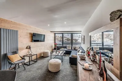 Coin salon dans l'établissement Résidence Palafour - Appartements «Palafour Lodges» MAE-0184