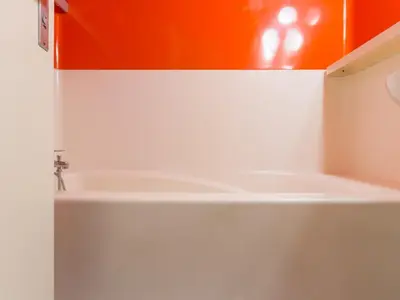 Salle de bains dans l'établissement Studio 4 pers, ski aux pieds, balcon, Les Arcs - FR-1-346-453