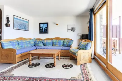 Coin salon dans l'établissement Résidence Presles - Appartement duplex de charme 4 pièces 8 personnes à Vallandry dans un quartier calme et proche des pistes MAE-2004