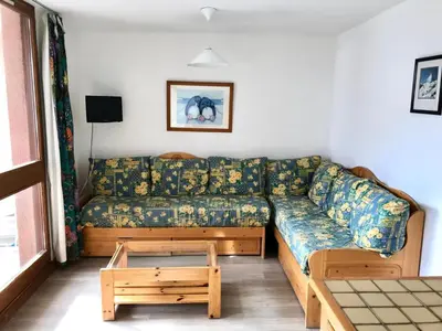 Coin salon dans l'établissement Résidence Soldanelles - Appartement 2 pièces 6 personnes à Vallandry en centre station proche des commerces et des pistes MAE-2021