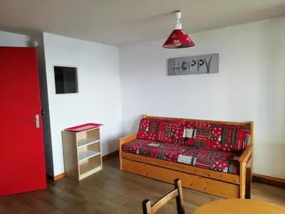 Coin salon dans l'établissement Résidence Cret De L'ours 2 - Appartement 4 personnes à Vallandry proche des pistes et des commerces MAE-2080