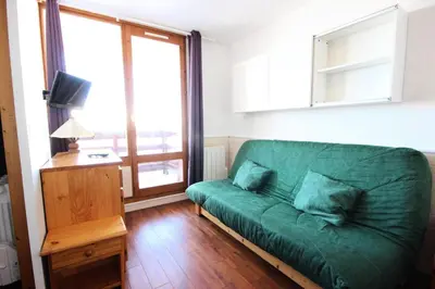 Coin salon dans l'établissement Résidence Cret De L'ours 2 - Appartement 2 pièces 5 personnes à Vallandry proche des pistes et des commerces MAE-2084
