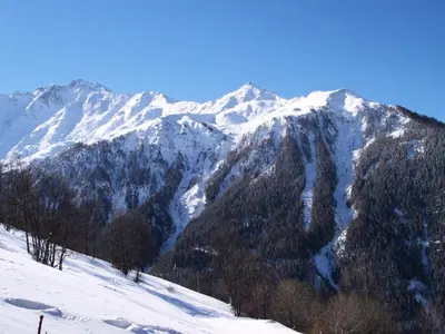 Vue générale sur la montagne ou vue sur la montagne depuis l'appartement