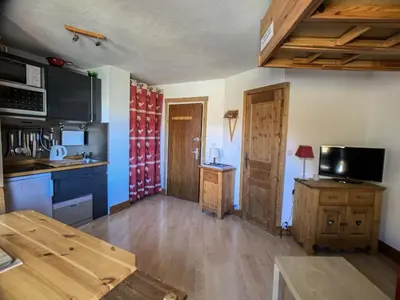 Cuisine ou kitchenette dans l'établissement Résidence Curling A2 - Appartement au centre du Val Claret MAE-4064