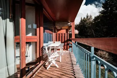 Balcon ou terrasse dans l'établissement Résidence Nova - Appartement 2 pièces 6 personnes proche des pistes, des commerces, de la garderie et de l'ESF au centre de la station d’Arc 1800 MAE-6558