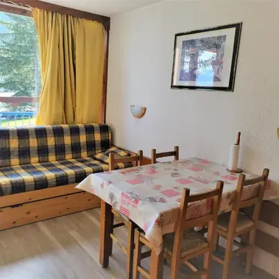 Studio ski aux pieds avec balcon et TV - FR-1-346-493