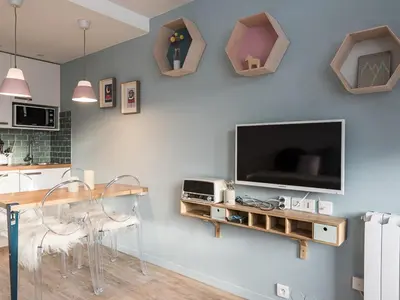 Cuisine ou kitchenette dans l'établissement Studio rénové à Tignes, proche pistes et commerces, balcon, WIFI - FR-1-502-388