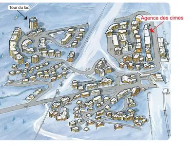 Plan de l'établissement Appartement fonctionnel Proches des pistes et des commerces Balcon - FR-1-502-390