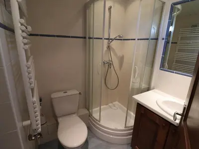 Salle de bains dans l'établissement Appartement fonctionnel Proches des pistes et des commerces Balcon - FR-1-502-390