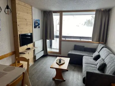 Télévision ou salle de divertissement dans l'établissement Confortable 2 pièces avec balcon, animaux admis et Wi-Fi - FR-1-502-396