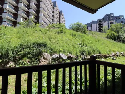 Jardin de l'établissement Appartement confortable entre pistes et commerces avec WIFI et terrasse - FR-1-502-392