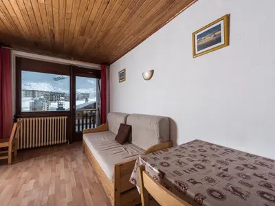 Un ou plusieurs lits dans un hébergement de l'établissement Tignes: Apt 8 pers, Animaux Acceptés, Balcon - FR-1-502-442