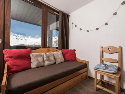 Coin salon dans l'établissement Studio confortable proche pistes, balcon sud, 4 pers - FR-1-502-419