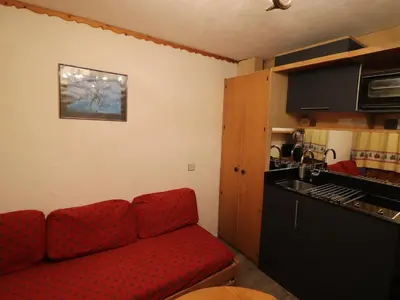 Cuisine ou kitchenette dans l'établissement Studette au cœur de Tignes Le Lac, animaux admis - FR-1-502-455