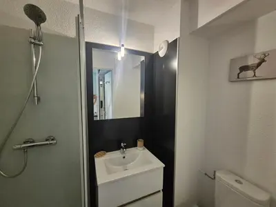 Salle de bains dans l'établissement Studio Confort 3 Pers, Balcon, Animaux Acceptés - FR-1-502-450