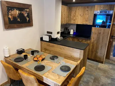 Cuisine ou kitchenette dans l'établissement les jardins de val