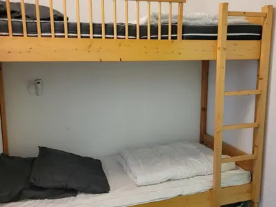 Un ou plusieurs lits dans un hébergement de l'établissement Studio 5 pers. aux Arcs 2000 avec Balcon et WIFI - FR-1-346-423