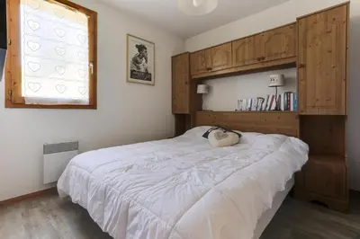 Un ou plusieurs lits dans un hébergement de l'établissement Résidence Tetras - Appartement de charme 4 pièces 8 personnes à Vallandry proche des pistes MAE-1992