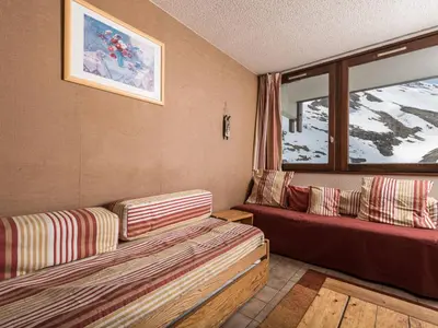 Coin salon dans l'établissement Studio lumineux proche pistes, balcon, 4 pers, Tignes - FR-1-502-457