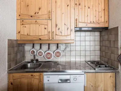 Cuisine ou kitchenette dans l'établissement Studio lumineux proche pistes, balcon, 4 pers, Tignes - FR-1-502-457